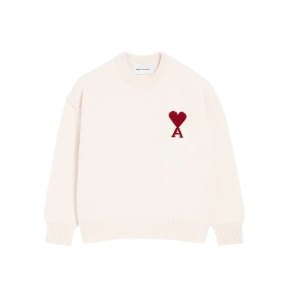 Ami Alexandre Mattiussi Sweaters - Ami Alexandre Mattiussi Cream Knit Sweater